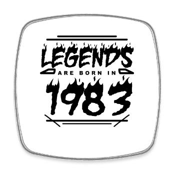 Legend 1983 - Born 1983 - Year of construction 1983 - Square fridge magnet - white - Front