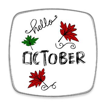 Oktober Herbst - Viereckiger Kühlschrankmagnet - Weiß - Vorne