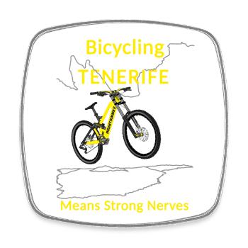VTT Cyclisme Tenerife Nerfs forts - Magnet carré - blanc - Devant
