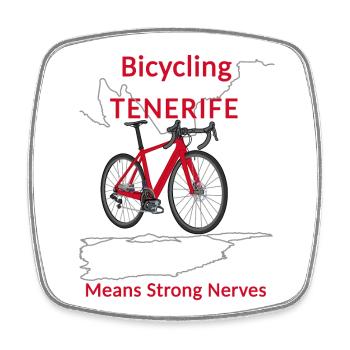 Cyclisme sur route, Cyclisme Tenerife, Nerfs forts - Magnet carré - blanc - Devant