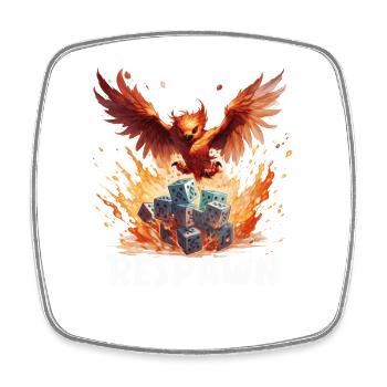 Réapparition Phoenix Cube Fantasy Flip Shirt RPG - Magnet carré - blanc - Devant
