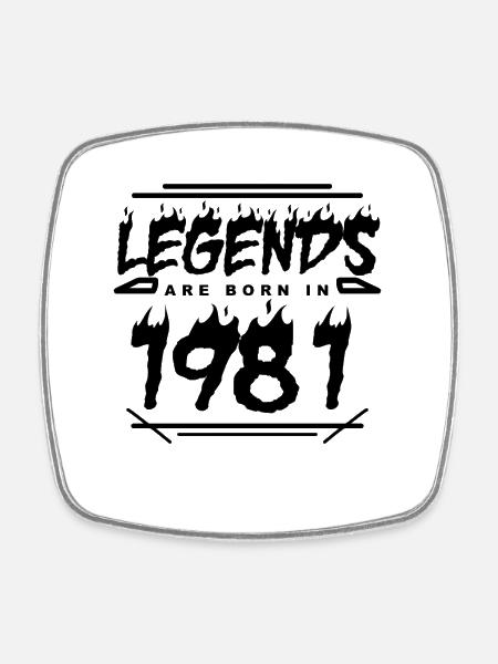 Legende 1981 - Jahrgang 1981 - Baujahr 1981 - Viereckiger Kühlschrankmagnet - Weiß