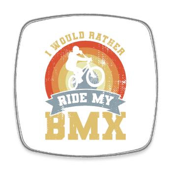 BMX motivation - Square fridge magnet - white - Front