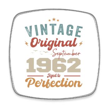 September 1962 Jubiläum 1962 September Geschenk - Viereckiger Kühlschrankmagnet - Weiß - Vorne