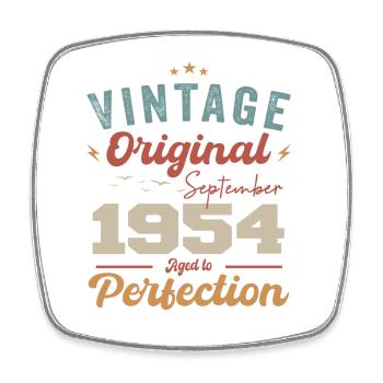 September 1954 Jubiläum 1954 September Geschenk - Viereckiger Kühlschrankmagnet - Weiß - Vorne