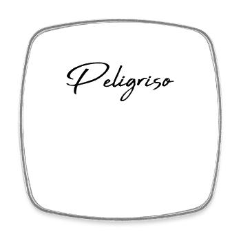 Peligroso Espagnol dangereux - Magnet carré - blanc - Devant
