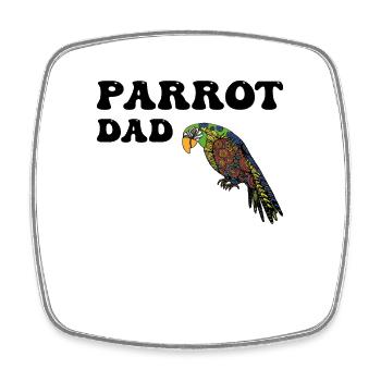 Parrots Daddy - Square fridge magnet - white - Front