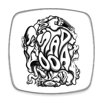 Stapooa2 - Magnet carré - blanc - Devant
