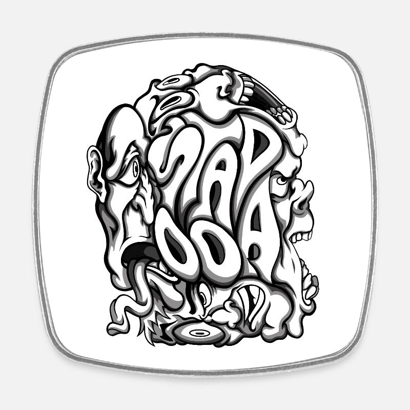 Stapooa2 - Square fridge magnet - white