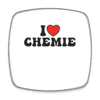 Ich liebe Chemie - Viereckiger Kühlschrankmagnet - Weiß - Vorne