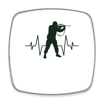 Soldat Herzschlag - Viereckiger Kühlschrankmagnet - Weiß - Vorne