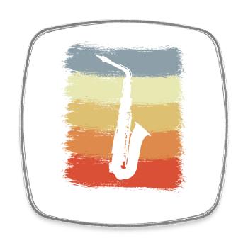 Vintage Saxophone - Square fridge magnet - white - Front