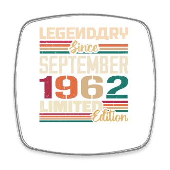 September 1962 Jubiläum 1962 September Geschenk - Viereckiger Kühlschrankmagnet - Weiß - Vorne