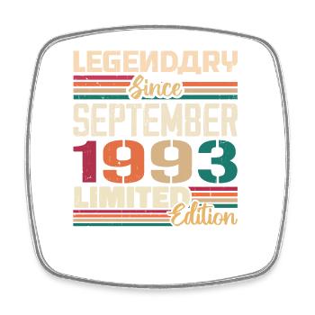 September 1993 Anniversary 1993 September Gift - Square fridge magnet - white - Front