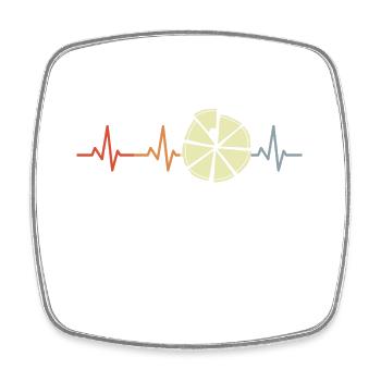 Vintage Pizza Heartbeat - Square fridge magnet - white - Front