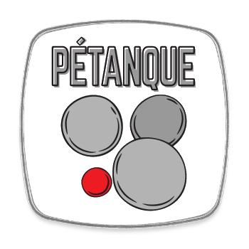 Boules de boules pour bouler et pétanque - Magnet carré - blanc - Devant