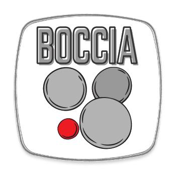 Bocciaspieler Bekleidung mit Boccia Kugeln Boccia - Viereckiger Kühlschrankmagnet - Weiß - Vorne