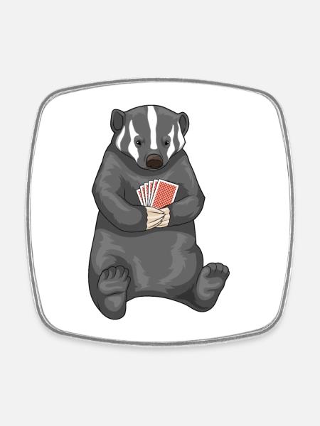 Badger Poker Poker Cards - Square fridge magnet - white
