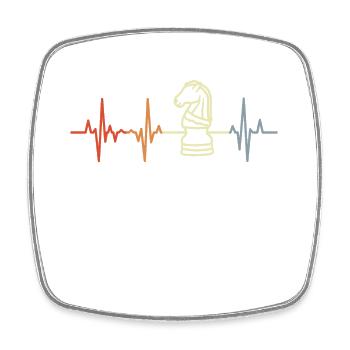 Échecs Heart Palpitations Retro Look - Magnet carré - blanc - Devant