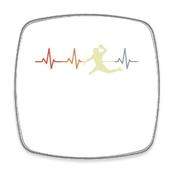 Ligne de cœur de joueur de handball vintage - Magnet carré - blanc - Devant