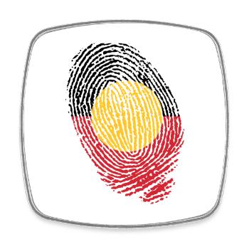 Aboriginal Australia fingerprints - Square fridge magnet - white - Front