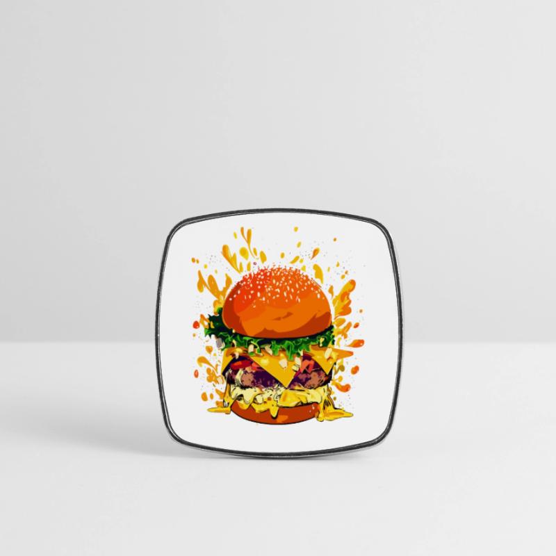 Cheeseburger extravagant avec éclaboussures de fromage Magnet carré