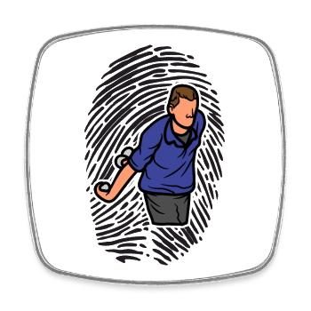 DNA Boule Fingerprint Bouler Boule Boules - Magnet carré - blanc - Devant