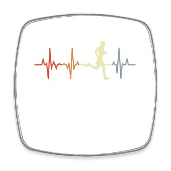 Runner Heart Palpitations Vintage - Magnet carré - blanc - Devant