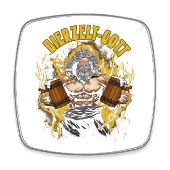 Bierzelt Gott Biertrinker Geschenk - Viereckiger Kühlschrankmagnet - Weiß - Vorne