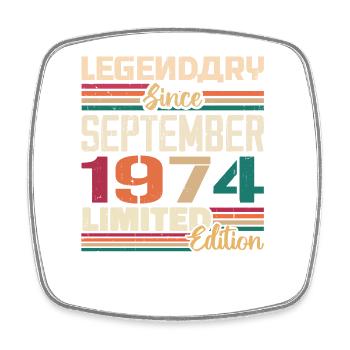 Septembre 1974 Anniversaire 1974 Cadeau de septembre - Magnet carré - blanc - Devant