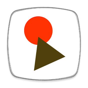 Kreis und Dreieck - Viereckiger Kühlschrankmagnet - Weiß - Vorne