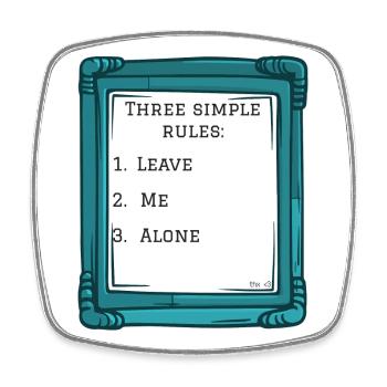 Three simple rules - Square fridge magnet - white - Front
