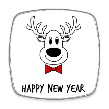 WEIHNACHTEN. ALLES GUTE ZUM NEUEN JAHR. SAINT SYLVESTER. NEUJAHR. - Viereckiger Kühlschrankmagnet - Weiß - Vorne