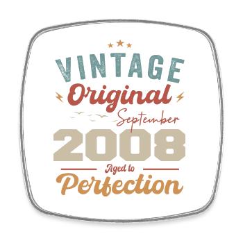September 2008 Anniversary 2008 September Gift - Square fridge magnet - white - Front