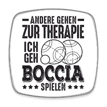 Andere gehen zur Therapie ich geh Boccia Petanque - Viereckiger Kühlschrankmagnet - Weiß - Vorne