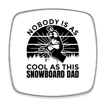 Snowboard Daddy - Square fridge magnet - white - Front