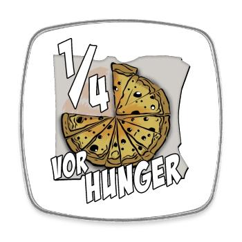 ein viertel vor hunger - Viereckiger Kühlschrankmagnet - Weiß - Vorne