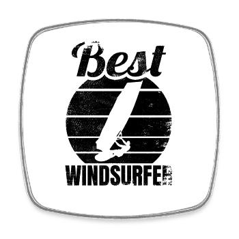 Lustiger Windsurfer - Viereckiger Kühlschrankmagnet - Weiß - Vorne