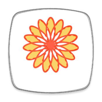 Rote Blume - Viereckiger Kühlschrankmagnet - Weiß - Vorne