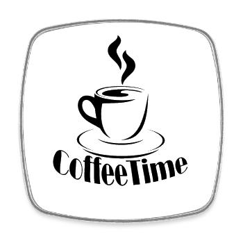 Coffee Time - Square fridge magnet - white - Front