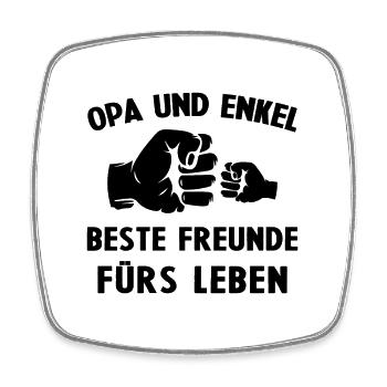 Opa und enkel beste freunde fürs leben comic baby - Viereckiger Kühlschrankmagnet - Weiß - Vorne