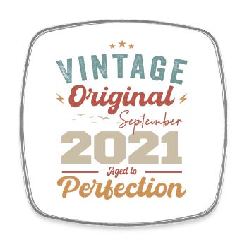 Septembre 2021 Anniversaire 2021 Septembre Cadeau - Magnet carré - blanc - Devant