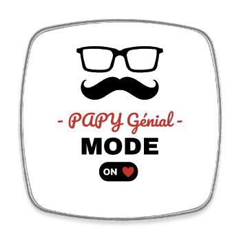 Cadeau Papy génial en mode on - Magnet carré - blanc - Devant
