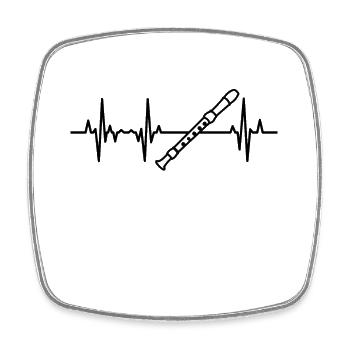 Flute Heartline - Magnet carré - blanc - Devant