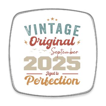 September 2025 Jubiläum 2025 September Geschenk - Viereckiger Kühlschrankmagnet - Weiß - Vorne