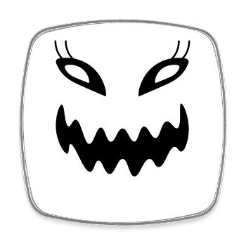 Halloween Face - Square fridge magnet - white - Front