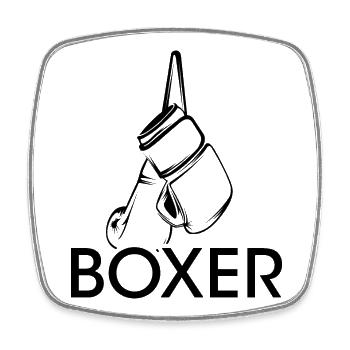 Boxer Symbol Icon Logo Martial Arts Illustration - Square fridge magnet - white - Front