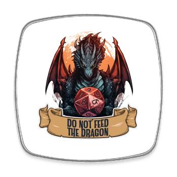 Ne nourrissez pas le t-shirt de RPG fantasy Dragon - Magnet carré - blanc - Devant