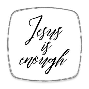 Jesus is enough - Viereckiger Kühlschrankmagnet - Weiß - Vorne
