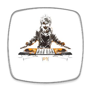 DJ Anime Manga - Viereckiger Kühlschrankmagnet - Weiß - Vorne